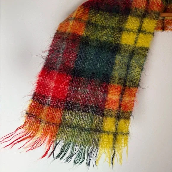 Plaid Wool Scarf - Picture 2 of 6